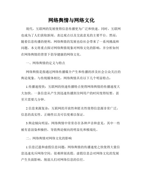 网络舆情与网络文化