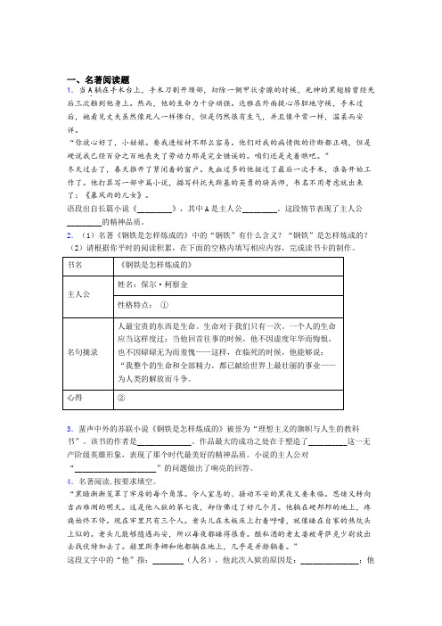 完整版《钢铁是怎样炼成的》名著 及答案