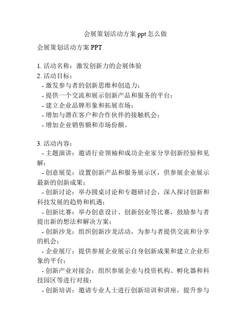 会展策划活动方案ppt怎么做