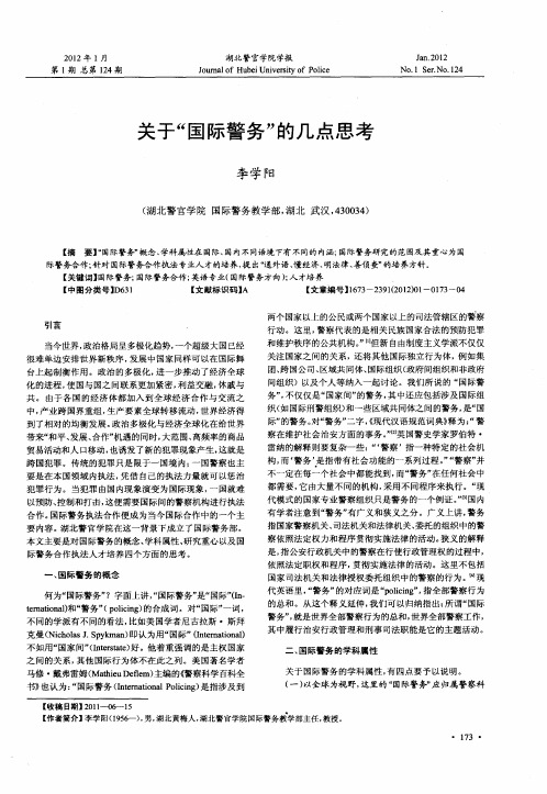 关于“国际警务”的几点思考
