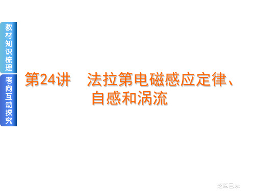 2019届高考物理一轮复习课件：第24讲  法拉第电磁感应定律、自感和涡流(共61张PPT)