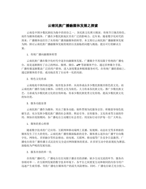 云南民族广播融媒体发展之探索