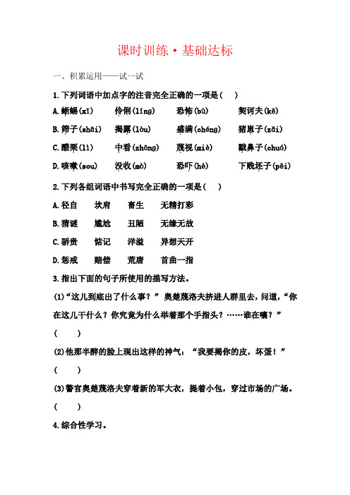 4.19变色龙课时训练(苏教版八年级下)