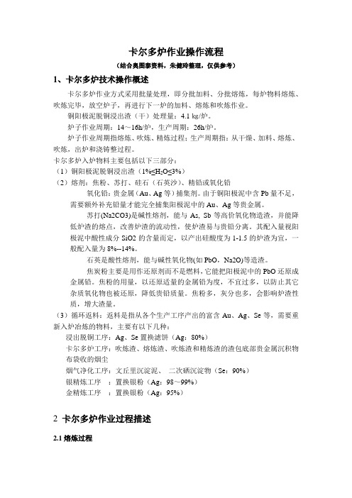 铜阳极泥处理 卡尔多炉作业流程说明