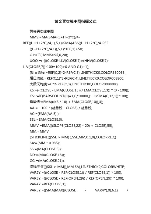 黄金买卖线主图指标公式