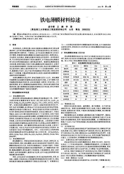 铁电薄膜材料综述