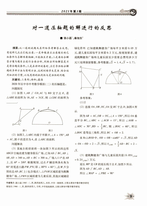 对一道压轴题的解进行的反思