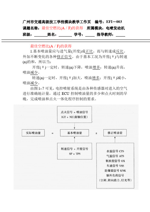 朱明zhubob电控汽油喷射系统工作页  编号：EFI-002-1