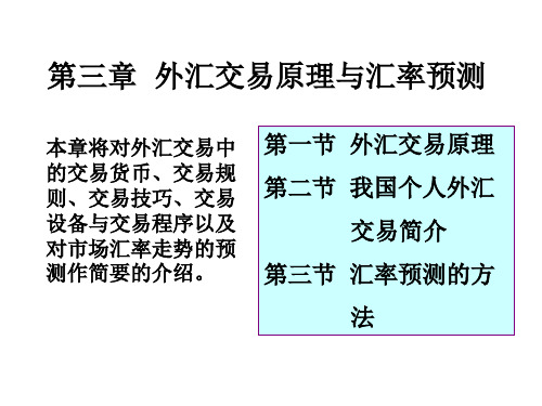 外汇交易原理与汇率预测