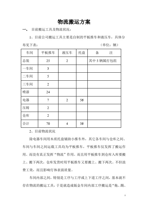 本公司物流详细规划实例分析