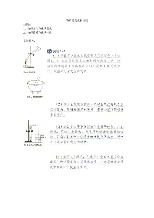 物质的变化和性质