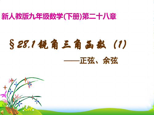 人教版九年级数学下册第二十八章《28.1 锐角三角函数1 正弦、余弦》优课件(共18张PPT)