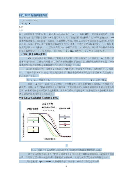 高分辨率溶解曲线简介资料