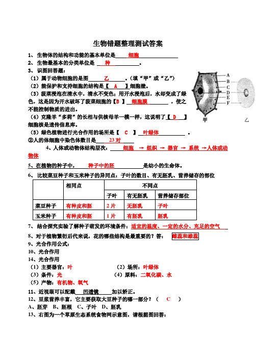 生物错题整理(答案+图文)