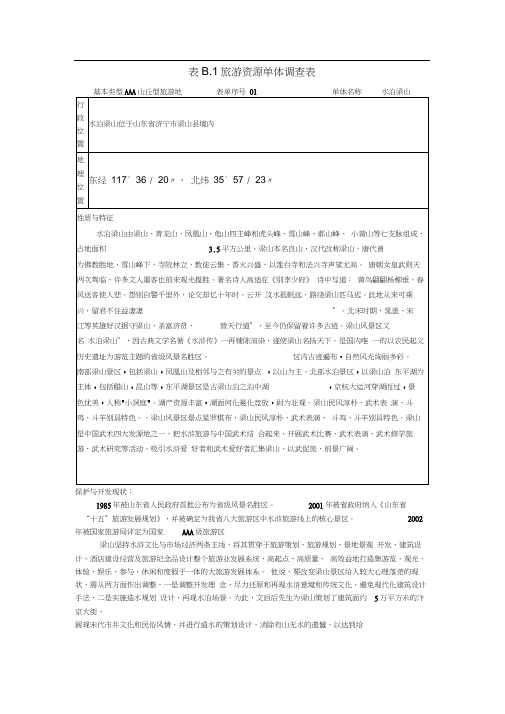 (完整版)旅游资源单体调查表