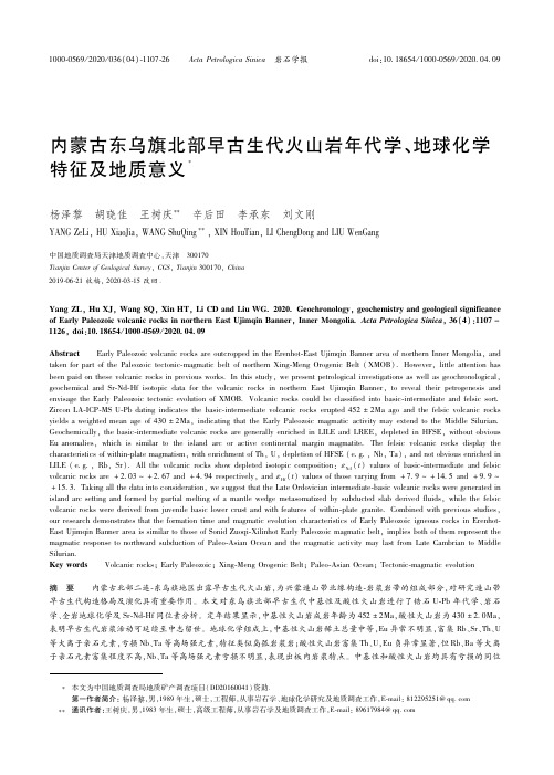 21431699_内蒙古东乌旗北部早古生代火山岩年代学、地球化学特征及地质意义