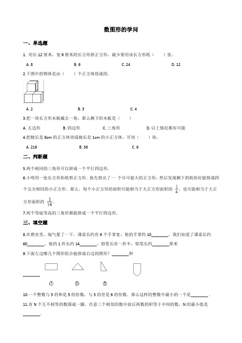 北师大版数学四年级上册-09 数学好玩-033 数图形的学问-随堂测试习题04