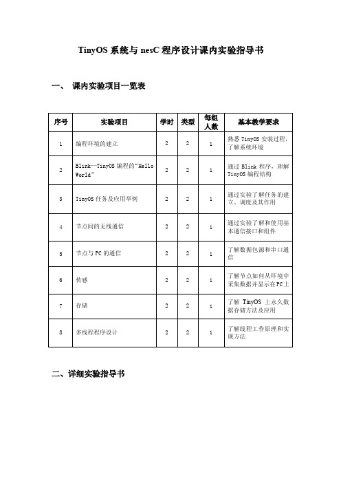 《实验指导书_TinyOS系统与nesC程序设计》