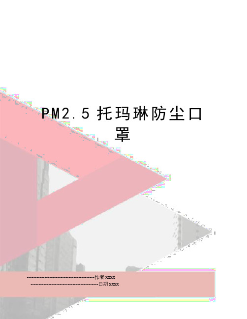 PM2.5托玛琳防尘口罩