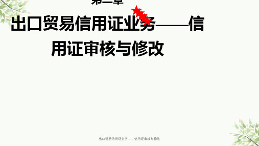 出口贸易信用证业务——信用证审核与修改课件