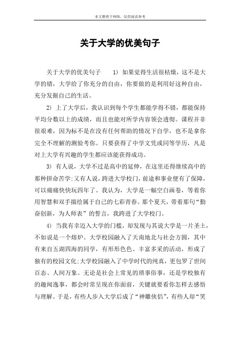 关于大学的优美句子