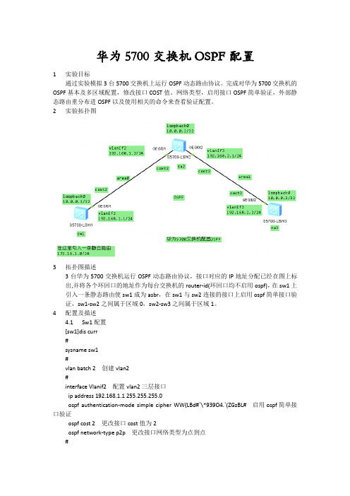 华为5700交换机OSPF配置