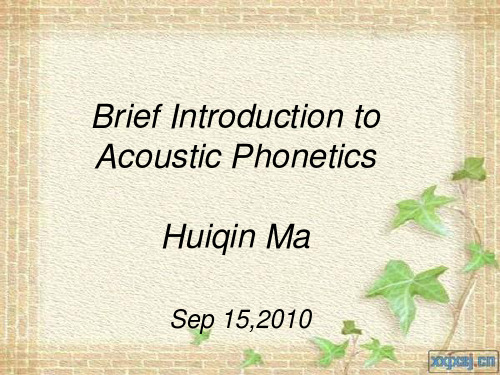 acoustic phonetics