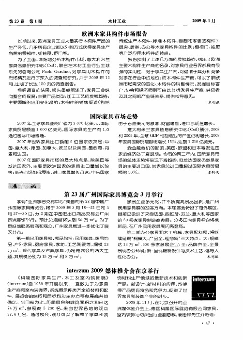 国际家具市场走势