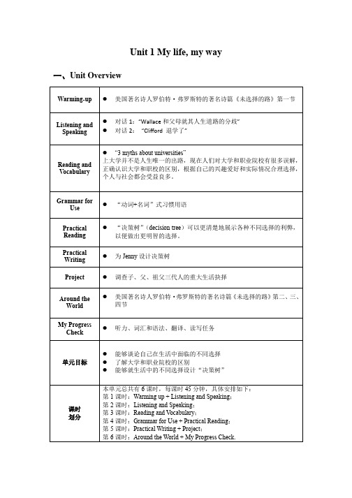 新技能英语高级教程3教案Unit 1