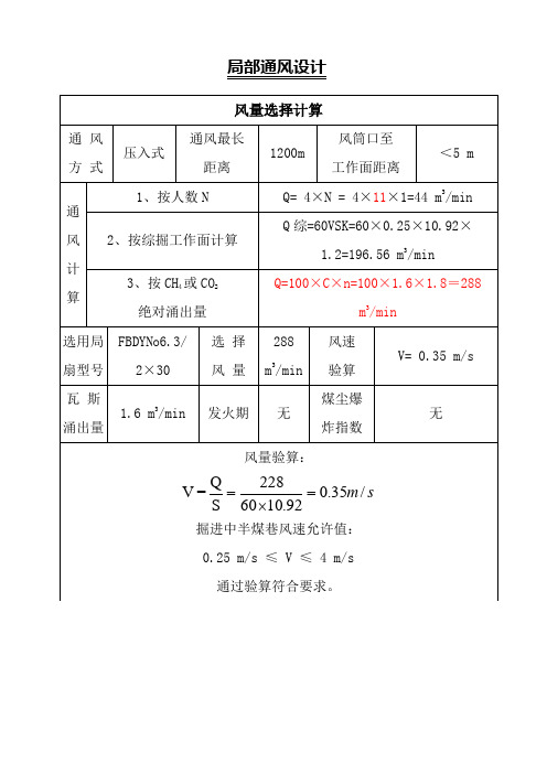 局部通风设计