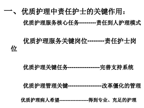 优质护理创新管理核心能力训练