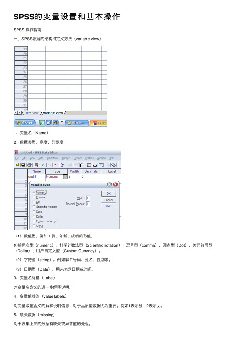 SPSS的变量设置和基本操作