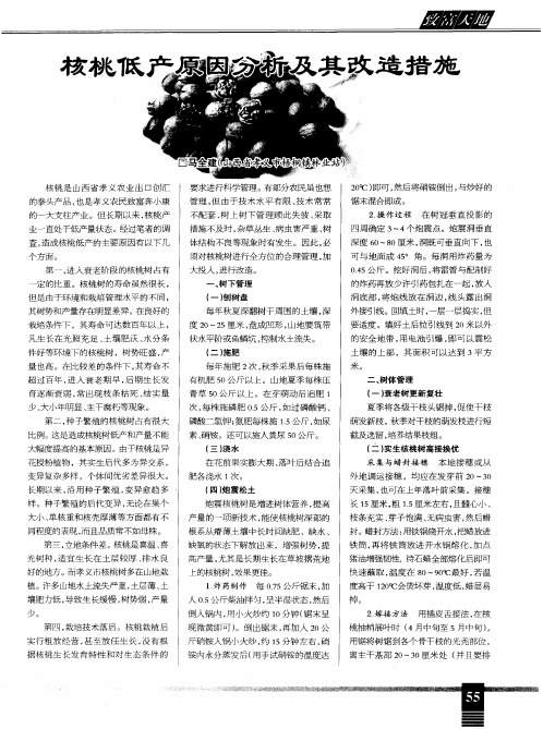 核桃低产原因分析及其改造措施