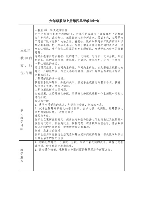 人教版六年级上册数学第四单元电子教案(带二次备课)