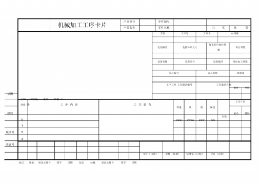 工艺卡片模板