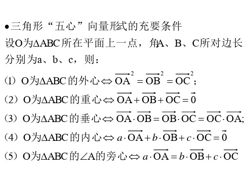 必修4-向量-三角形的五心