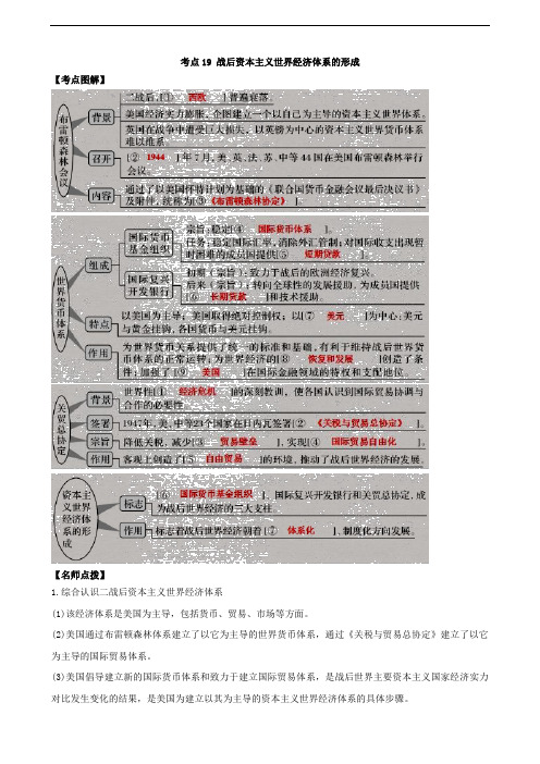 2007-2018高考历史真题汇编(经济史)考点精练19 战后资本主义世界经济体系的形成(解析卷版)