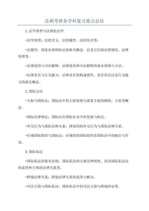 法硕考研各学科复习要点总结