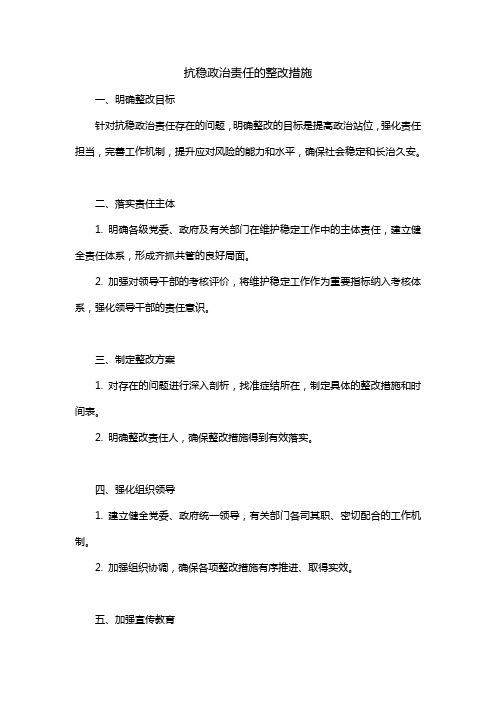 抗稳政治责任的整改措施