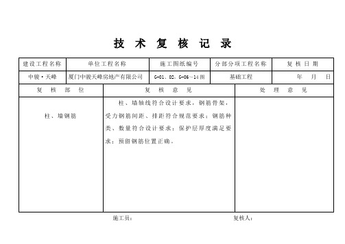 技术复核记录