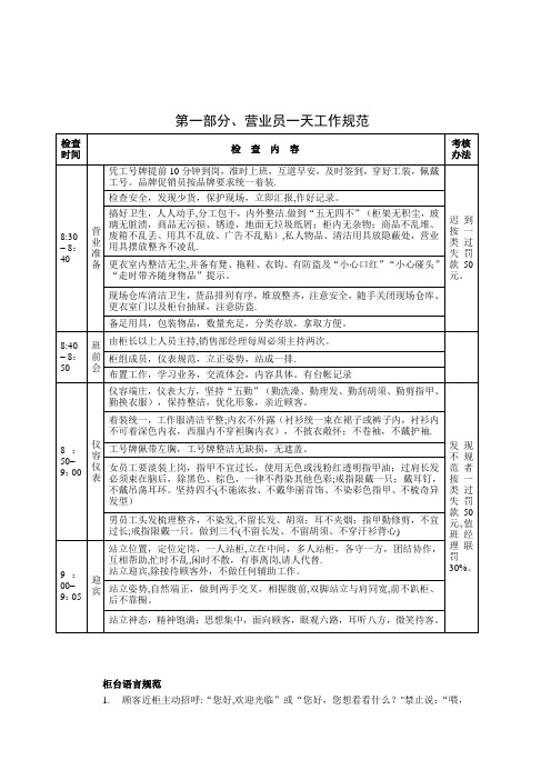 营业员岗前培训营业员一天工作规范、商品陈列规范