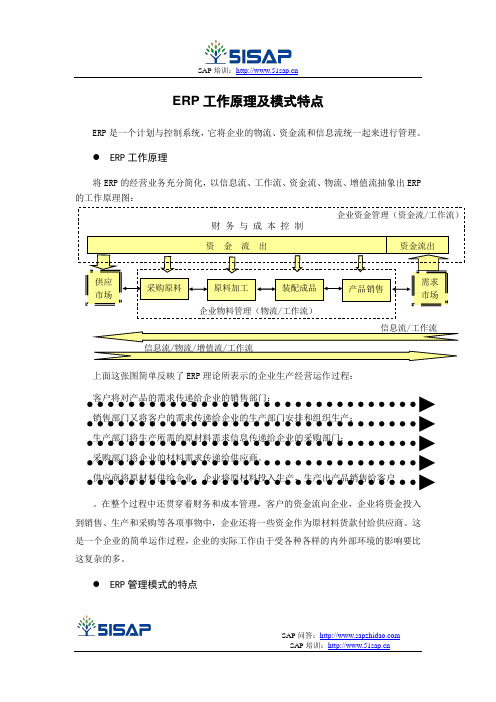 SAP ERP工作原理及模式特点