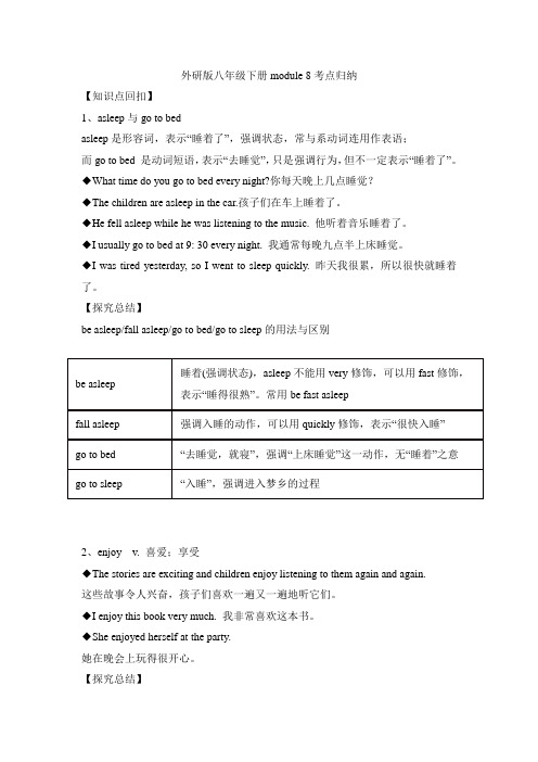 外研版七年级下册 Module 8 核心考点归纳