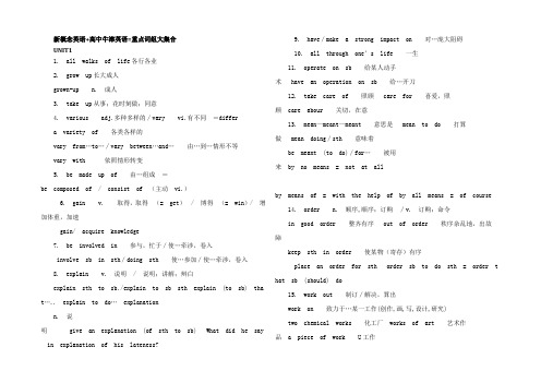 高中牛津英语重点词组大集合全套