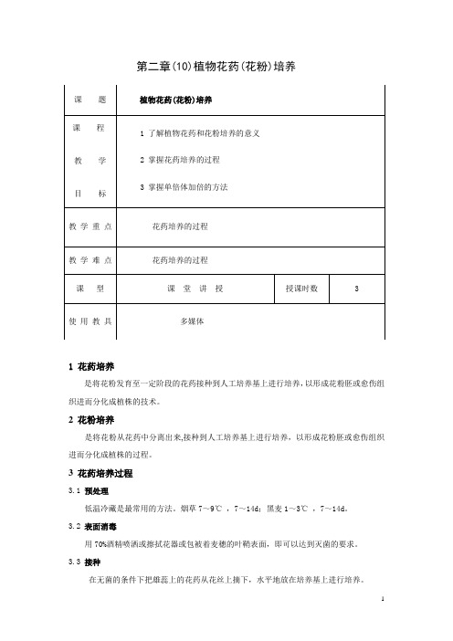 第二章(10)植物花药(花粉)培养