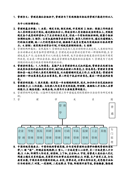 管理学重点概念