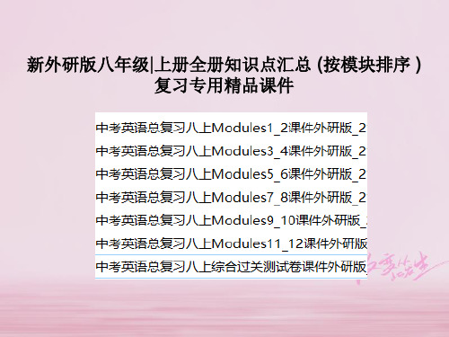 新外研版八年级上册全册知识点汇总(按模块排序)复习专用精品课件