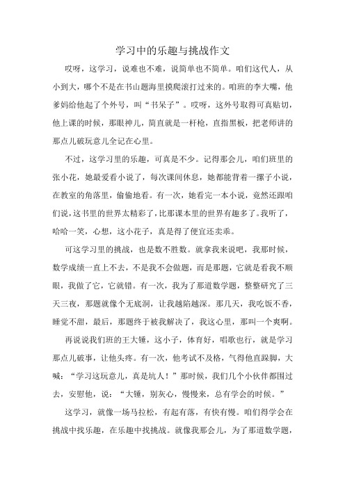 学习中的乐趣与挑战作文精选10篇