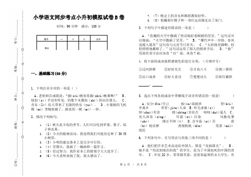 小学语文同步考点小升初模拟试卷B卷
