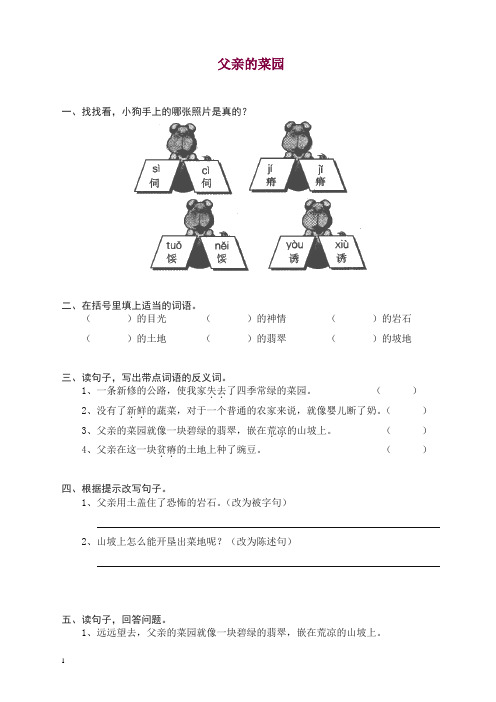 【精品】部编人教版四年级语文下册同步练习：28父亲的菜园.doc